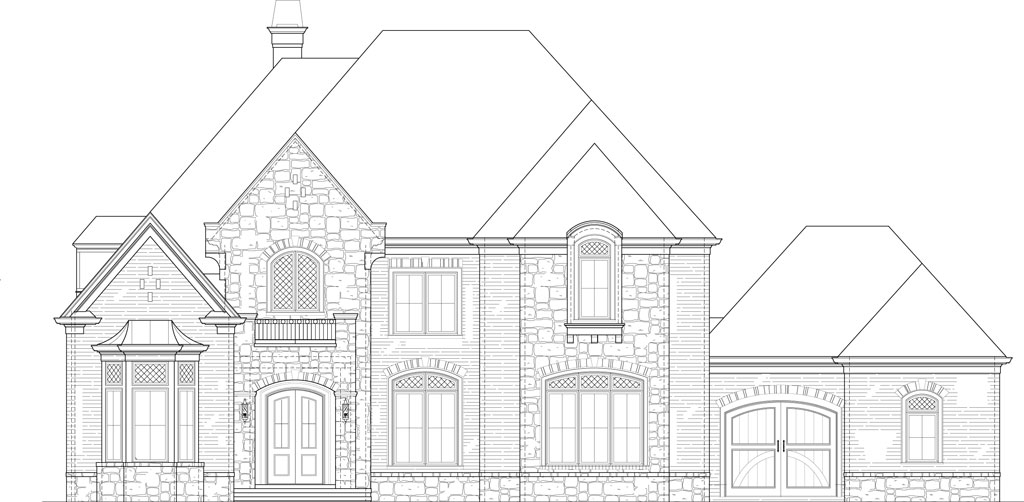 Home Plan Front Elevation of this 4-Bedroom,3330 Sq Ft Plan -106-1291