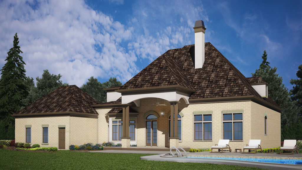 Rear View of this 4-Bedroom, 3330 Sq Ft Plan - 106-1291