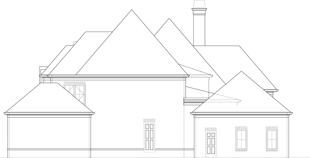 Home Plan Right Elevation of this 4-Bedroom,3330 Sq Ft Plan -106-1291