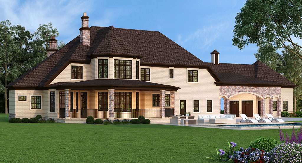 Rear View of this 5-Bedroom, 3302 Sq Ft Plan - 106-1292
