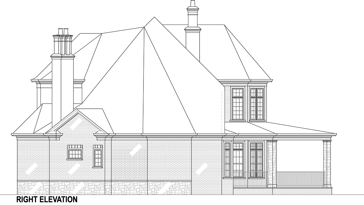 Home Plan Right Elevation of this 5-Bedroom,3302 Sq Ft Plan -106-1292