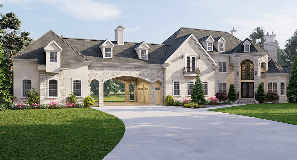 Front View of this 4-Bedroom,3302 Sq Ft Plan -106-1292