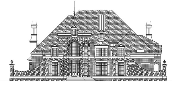 Home Plan Front Elevation of this 5-Bedroom,4140 Sq Ft Plan -106-1293