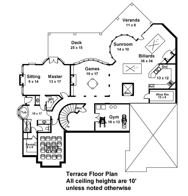 Floor Plan Basement of Luxury Plan #106-1293