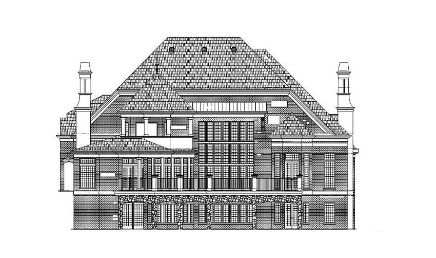Home Plan Rear Elevation of this 5-Bedroom,4140 Sq Ft Plan -106-1293