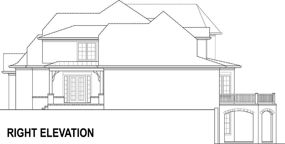 Home Plan Right Elevation of this 4-Bedroom,4770 Sq Ft Plan -106-1294