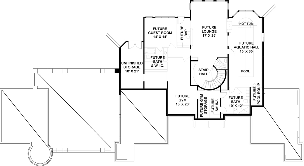 Floor Plan Basement of Luxury Plan #106-1295
