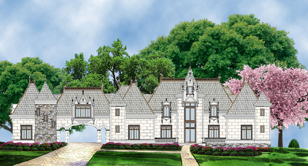 Front View of this 4-Bedroom, 4458 Sq Ft Plan - 106-1295