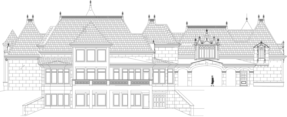 Home Plan Rear Elevation of this 5-Bedroom,4458 Sq Ft Plan -106-1295