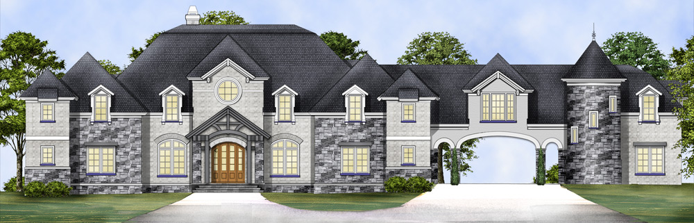 Front View of this 4-Bedroom, 6532 Sq Ft Plan - 106-1298
