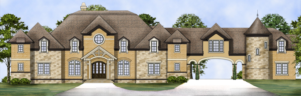 Front View of this 4-Bedroom, 6532 Sq Ft Plan - 106-1298