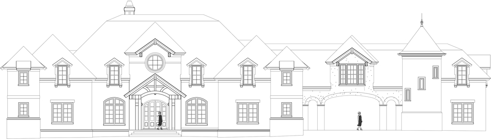 Home Plan Front Elevation of this 4-Bedroom,6532 Sq Ft Plan -106-1298
