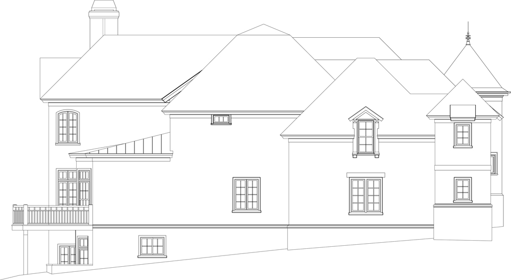 Home Plan Left Elevation of this 4-Bedroom,6532 Sq Ft Plan -106-1298