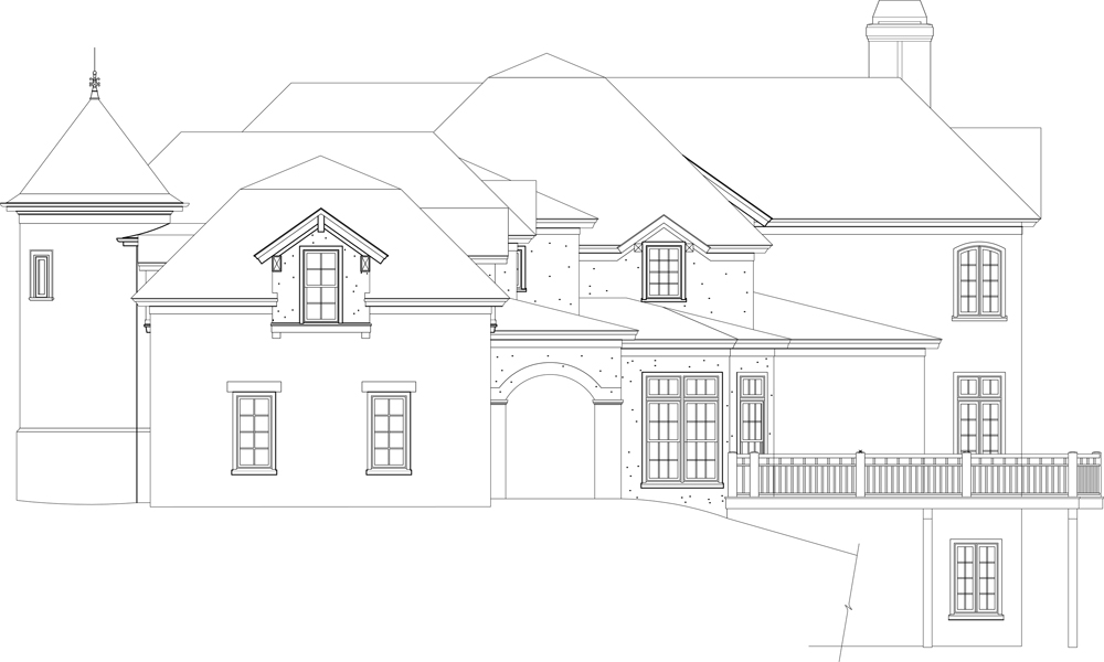 Home Plan Right Elevation of this 4-Bedroom,6532 Sq Ft Plan -106-1298
