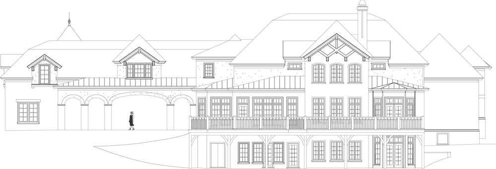 Home Plan Rear Elevation of this 4-Bedroom,6532 Sq Ft Plan -106-1298