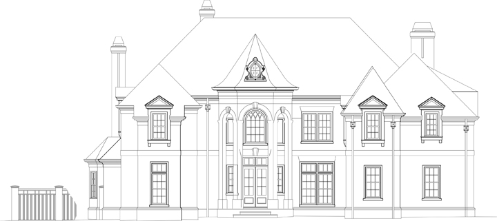 Home Plan Front Elevation of this 4-Bedroom,3777 Sq Ft Plan -106-1301