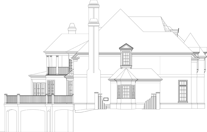 Home Plan Left Elevation of this 4-Bedroom,3777 Sq Ft Plan -106-1301