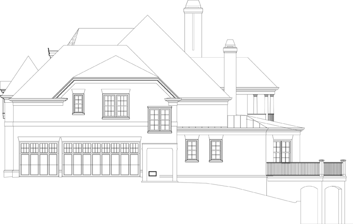 Home Plan Right Elevation of this 4-Bedroom,3777 Sq Ft Plan -106-1301