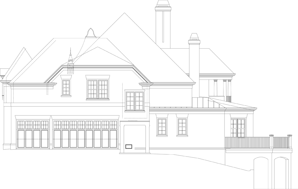Home Plan Right Elevation of this 4-Bedroom,3868 Sq Ft Plan -106-1302