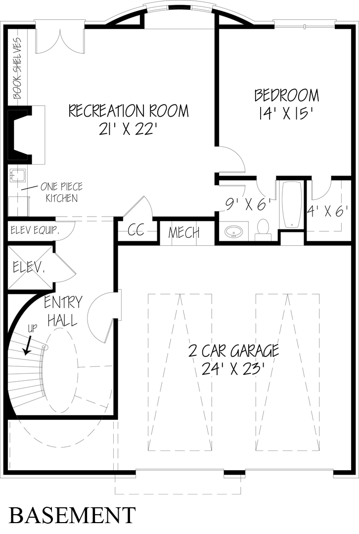 Floor Plan Basement of Traditional Plan #106-1303