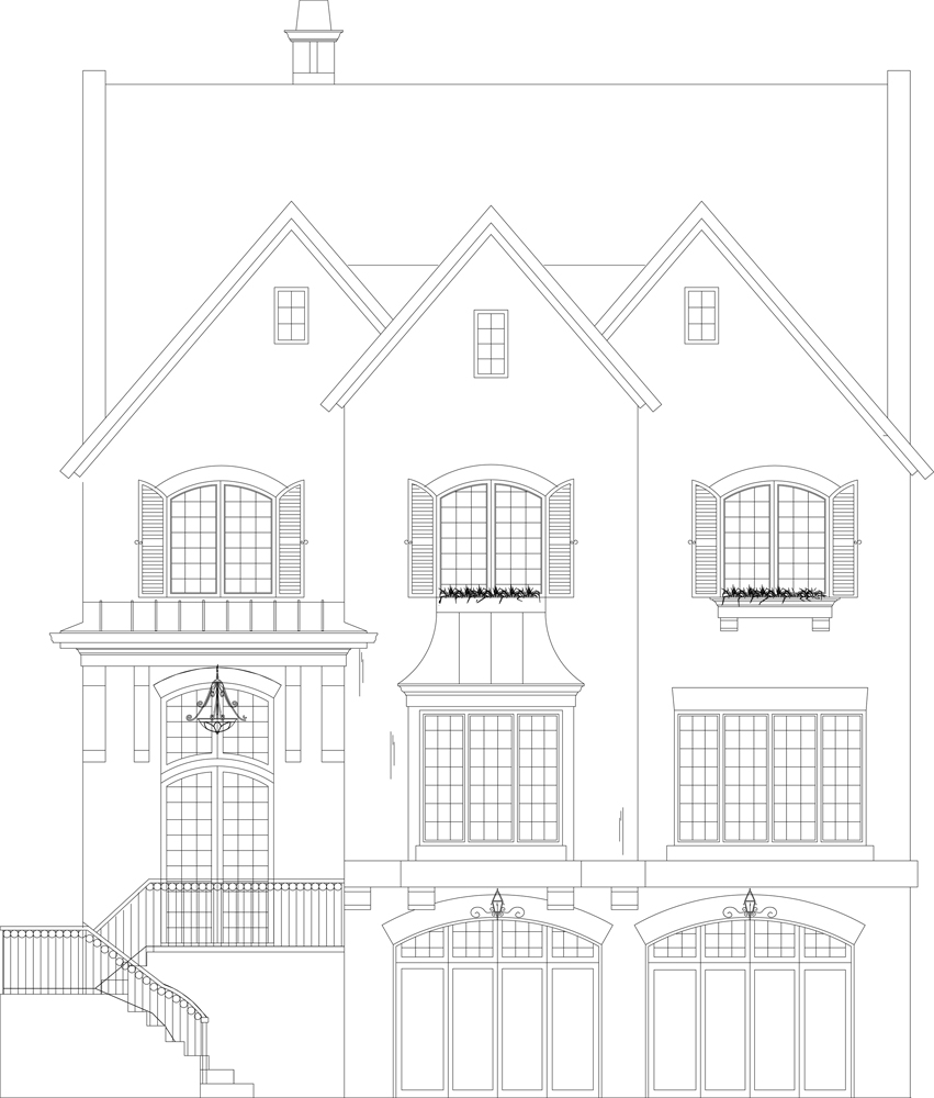 Home Plan Front Elevation of this 3-Bedroom,3219 Sq Ft Plan -106-1303