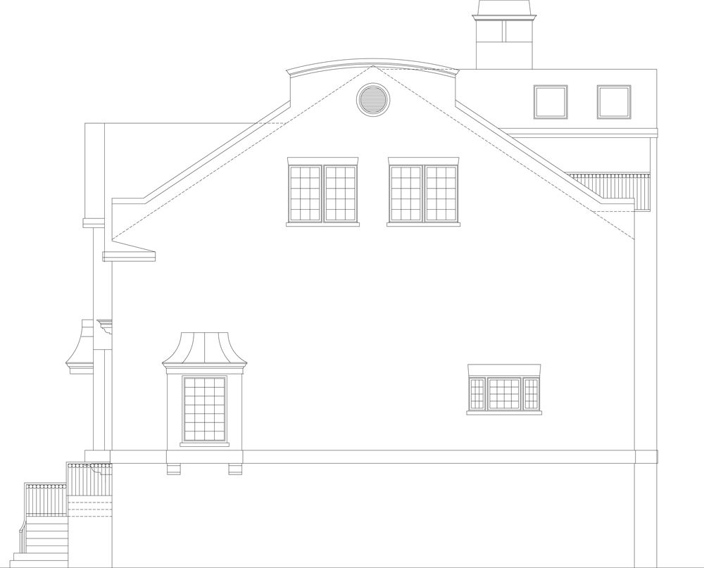 Home Plan Right Elevation of this 3-Bedroom,3219 Sq Ft Plan -106-1303