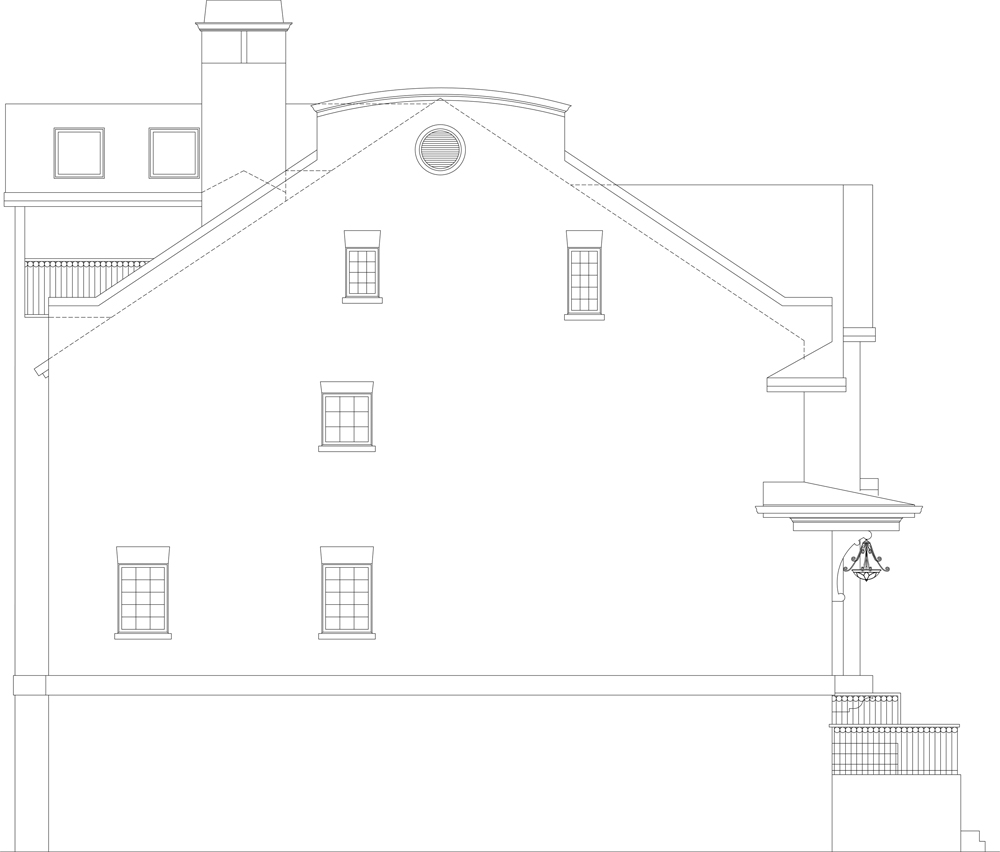 Home Plan Left Elevation of this 3-Bedroom,3219 Sq Ft Plan -106-1303