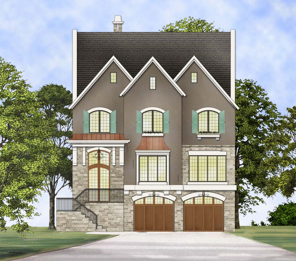 Front elevation of Traditional home (ThePlanCollection: House Plan #106-1303)
