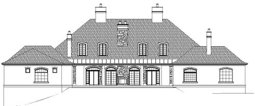 Home Plan Rear Elevation of this 3-Bedroom,5194 Sq Ft Plan -106-1304