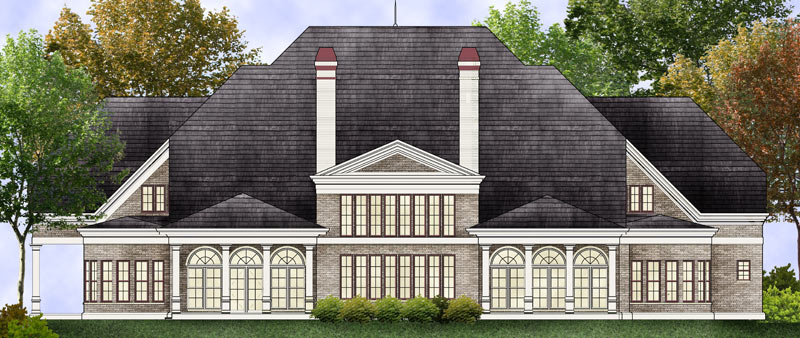 Rear View of this 5-Bedroom, 7503 Sq Ft Plan - 106-1307