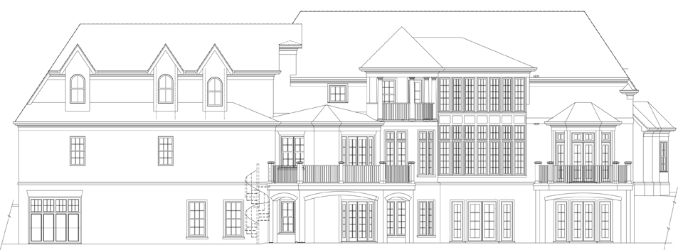 Home Plan Rear Elevation of this 4-Bedroom,4962 Sq Ft Plan -106-1308
