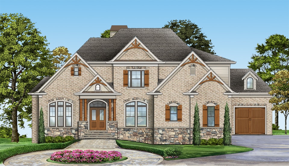 Front View of this 4-Bedroom, 2996 Sq Ft Plan - 106-1309