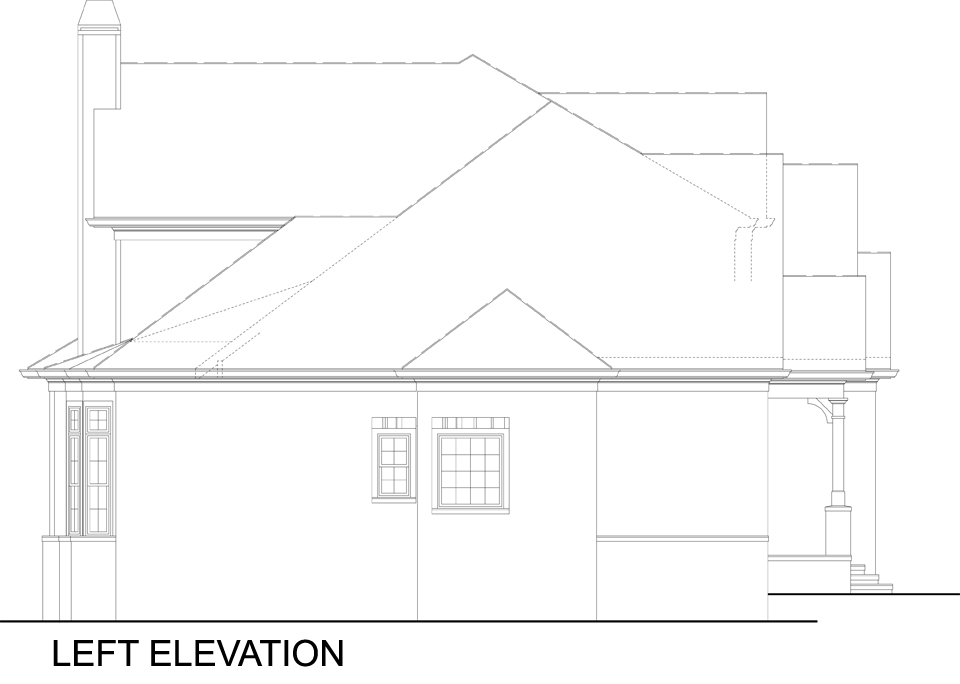 Home Plan Left Elevation of this 4-Bedroom,2996 Sq Ft Plan -106-1309
