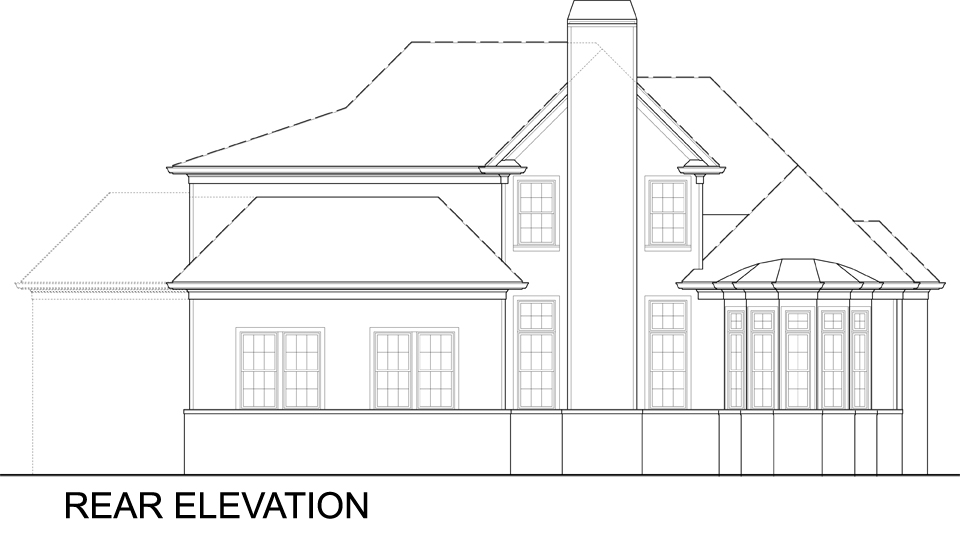 Home Plan Rear Elevation of this 4-Bedroom,2996 Sq Ft Plan -106-1309