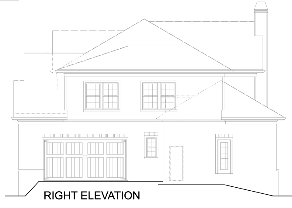 Home Plan Right Elevation of this 4-Bedroom,2996 Sq Ft Plan -106-1309
