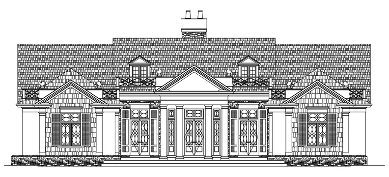 Home Plan Front Elevation of this 3-Bedroom,2540 Sq Ft Plan -106-1310