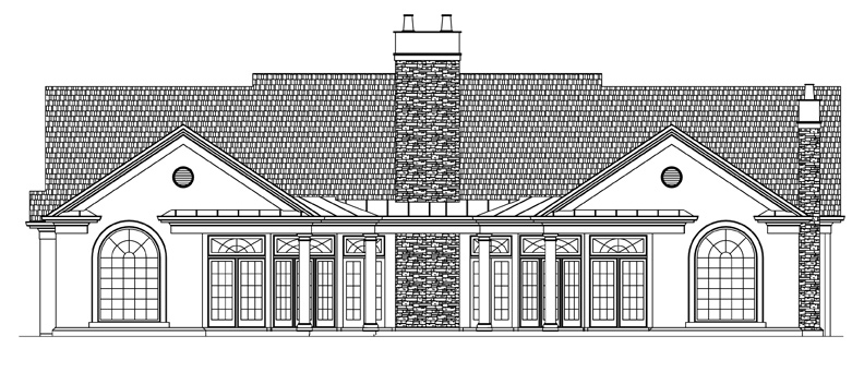 Home Plan Rear Elevation of this 3-Bedroom,2540 Sq Ft Plan -106-1310