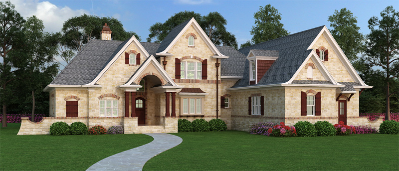 Home Plan Front Elevation of this 3-Bedroom,1999 Sq Ft Plan -106-1313