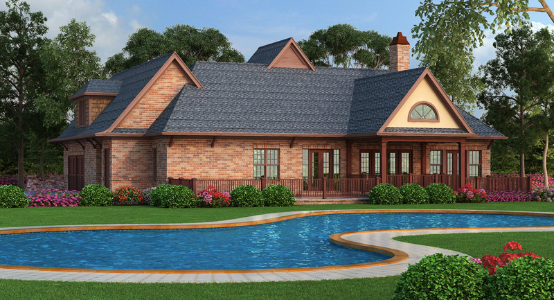 Home Plan Rear Elevation of this 3-Bedroom,1999 Sq Ft Plan -106-1313