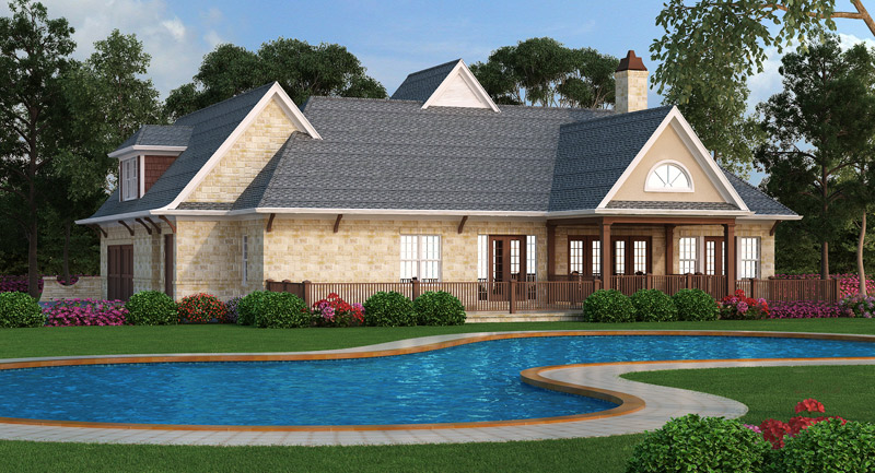 Home Plan Rear Elevation of this 3-Bedroom,1999 Sq Ft Plan -106-1313