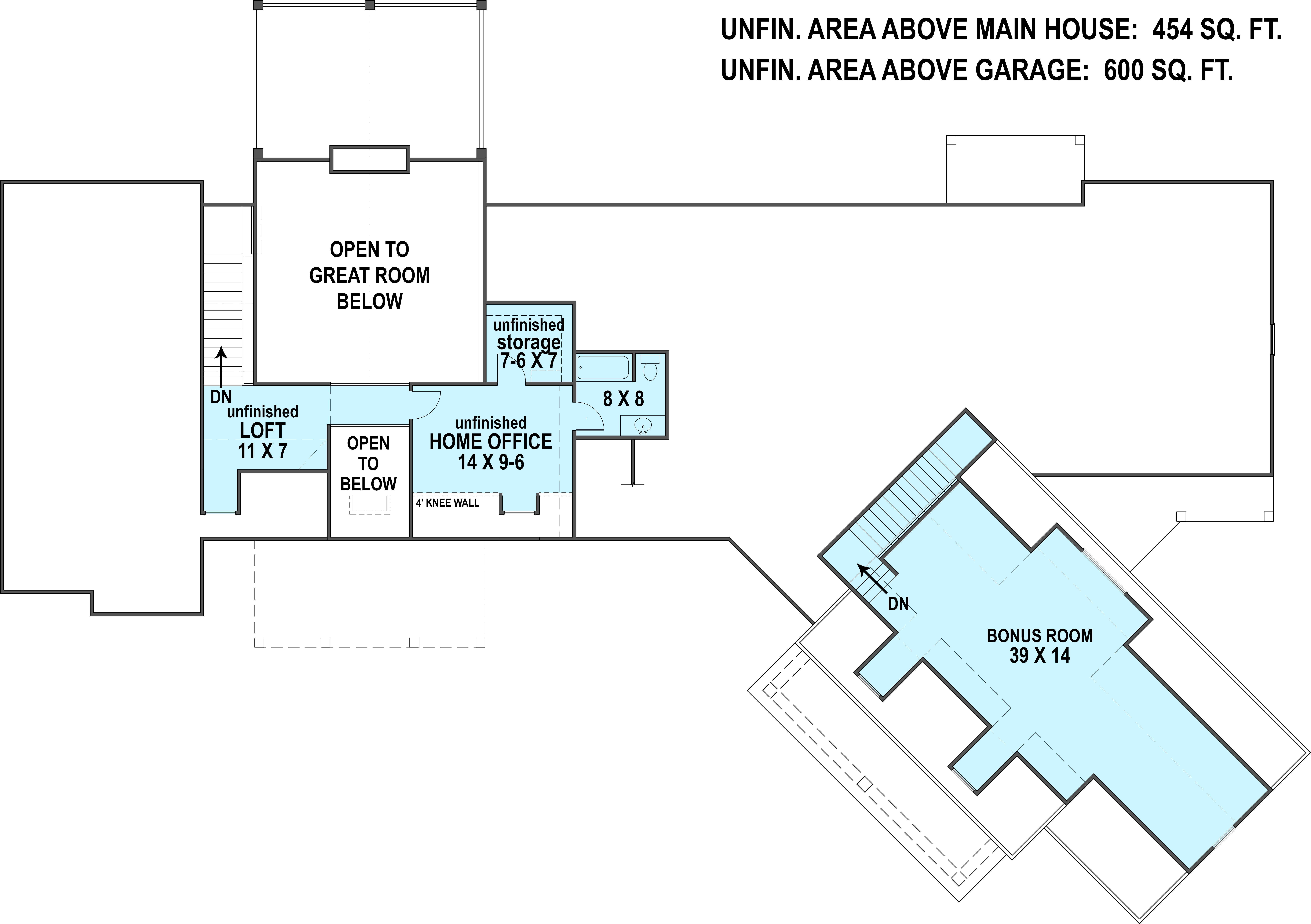 Floor Plan Bonus Room of Luxury Plan #106-1315