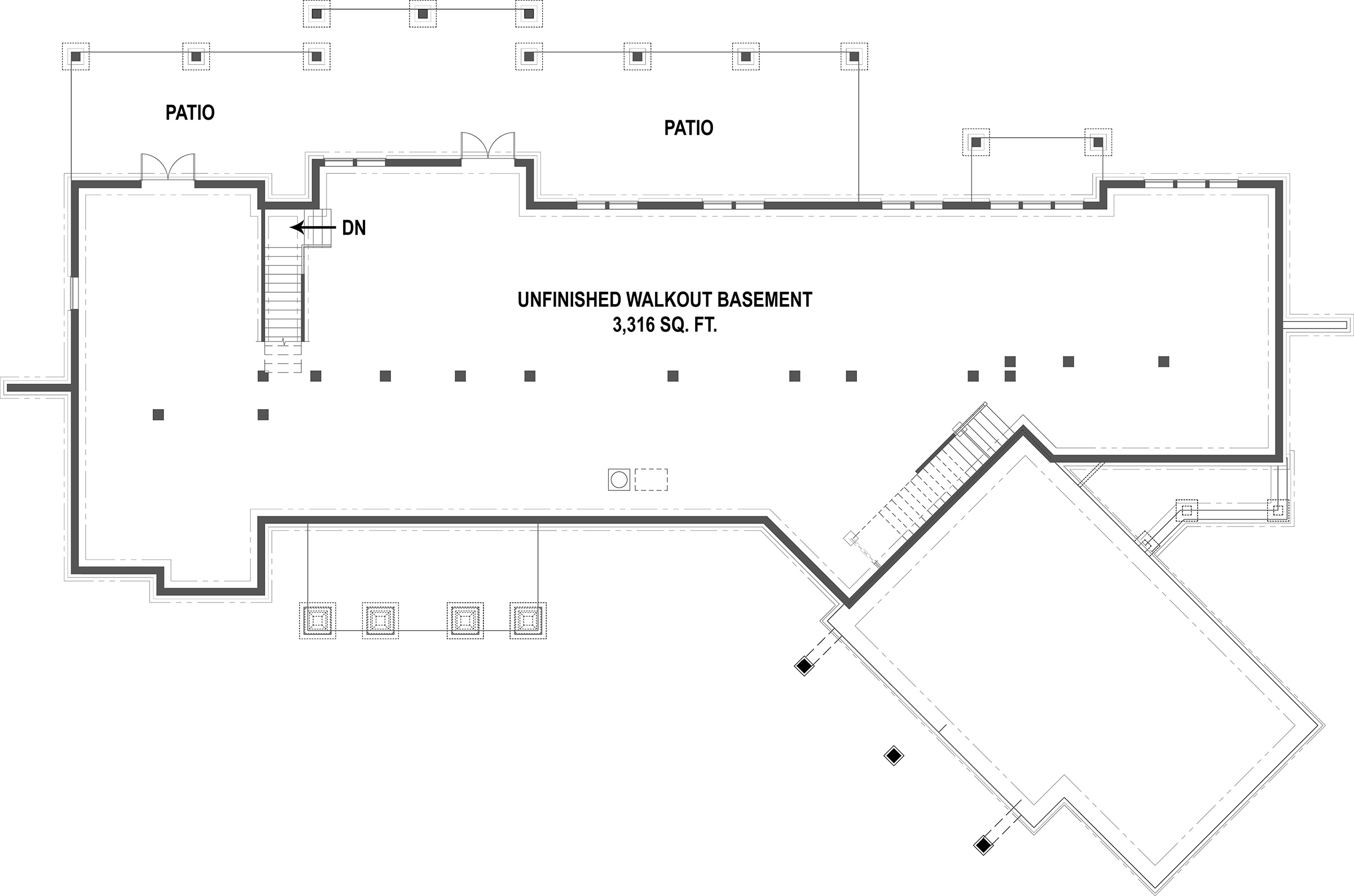 Floor Plan Basement of Luxury Plan #106-1315