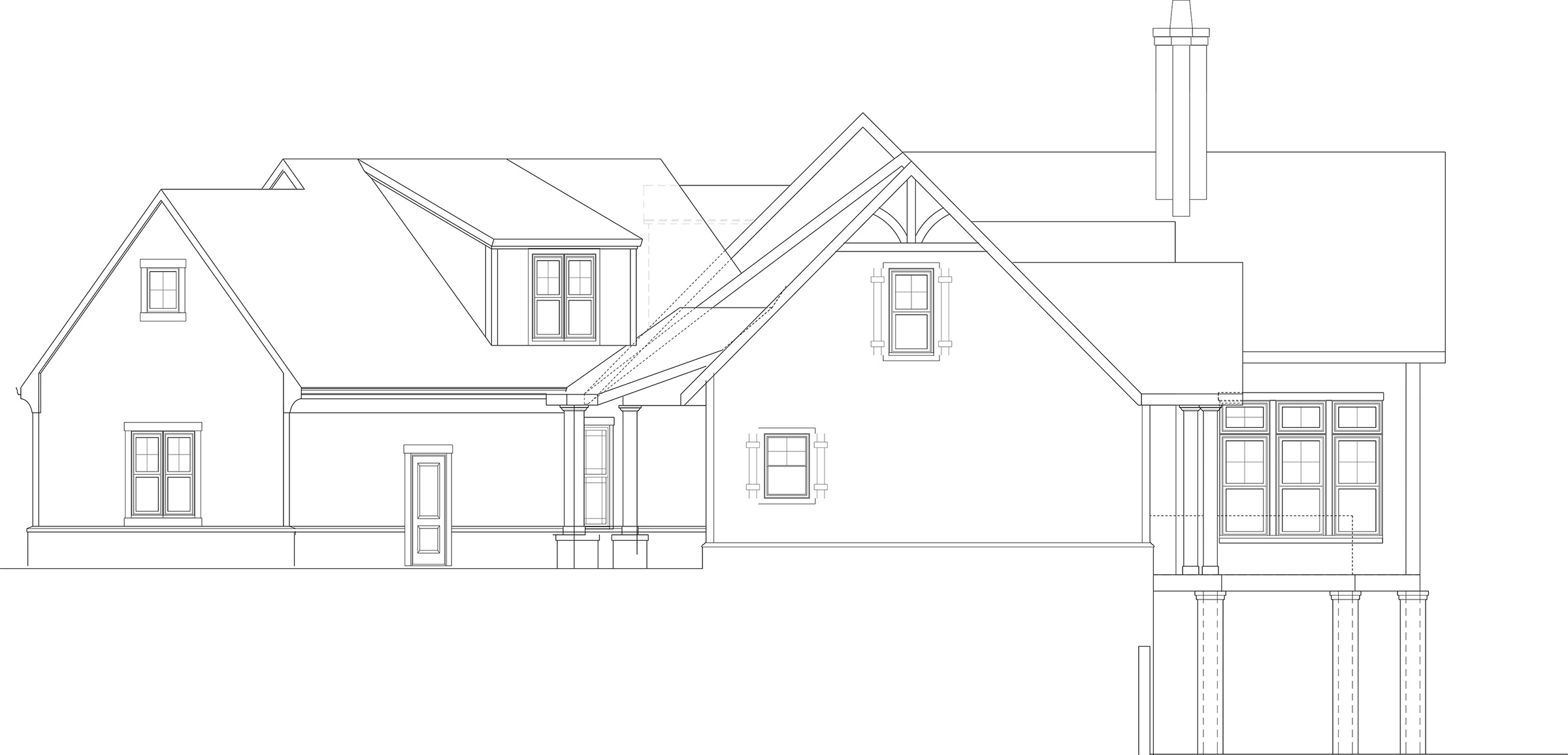 Home Plan Right Elevation of this 3-Bedroom,2830 Sq Ft Plan -106-1315