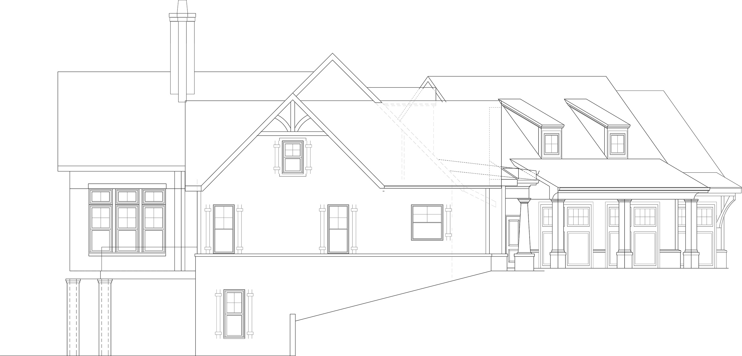 Home Plan Left Elevation of this 3-Bedroom,2830 Sq Ft Plan -106-1315