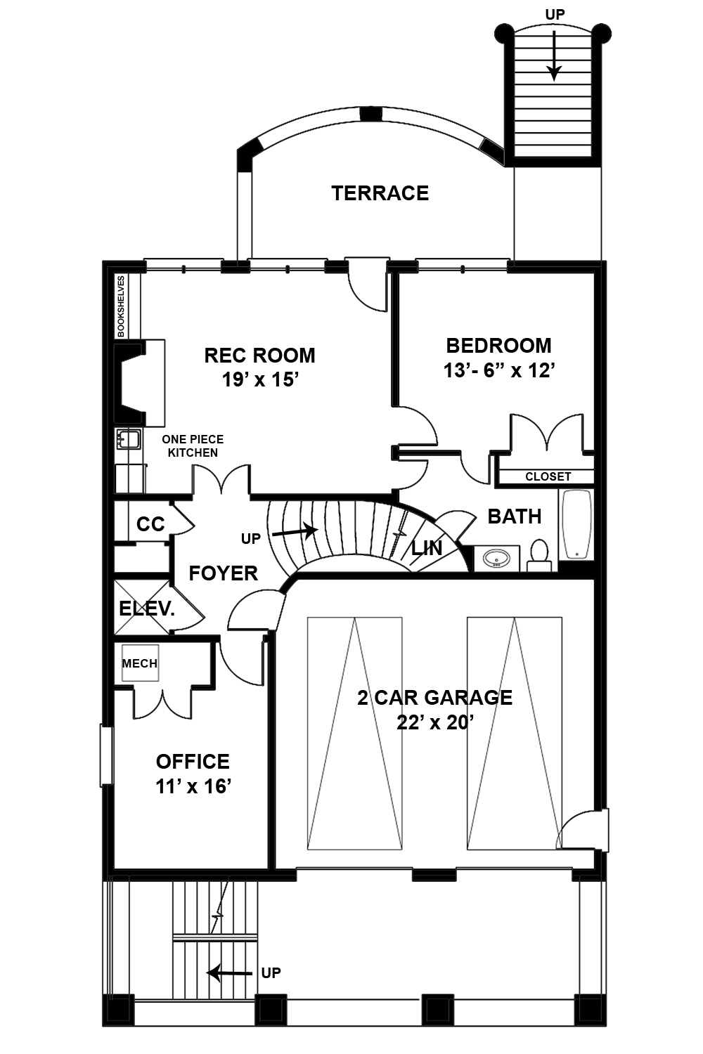 Floor Plan Basement of Luxury Plan #106-1316