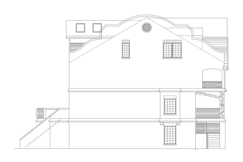 Home Plan Left Elevation of this 3-Bedroom,2847 Sq Ft Plan -106-1316