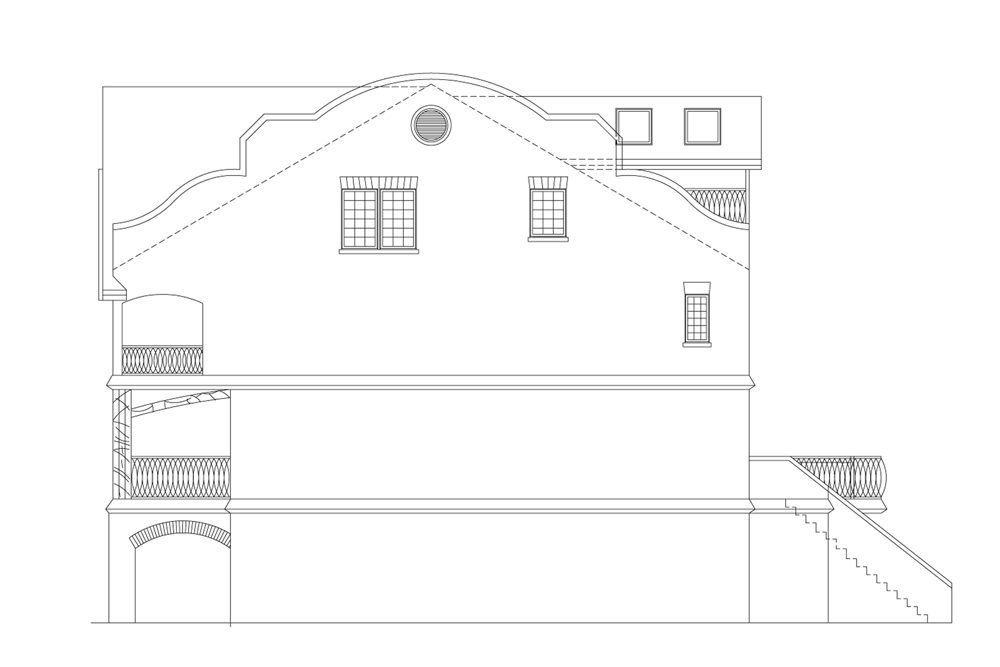 Home Plan Right Elevation of this 3-Bedroom,2847 Sq Ft Plan -106-1316