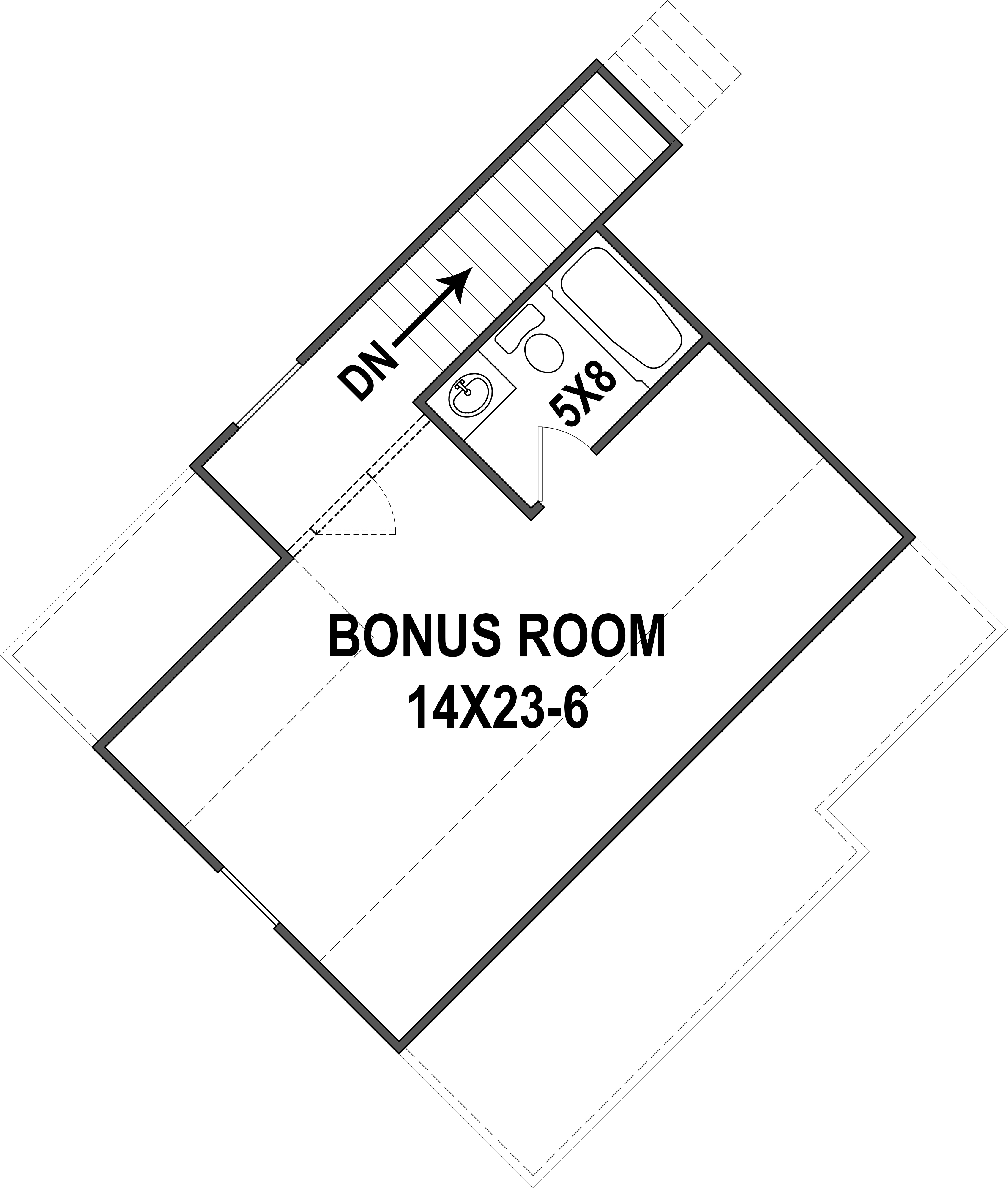 Floor Plan Bonus Room of Ranch Plan #106-1319