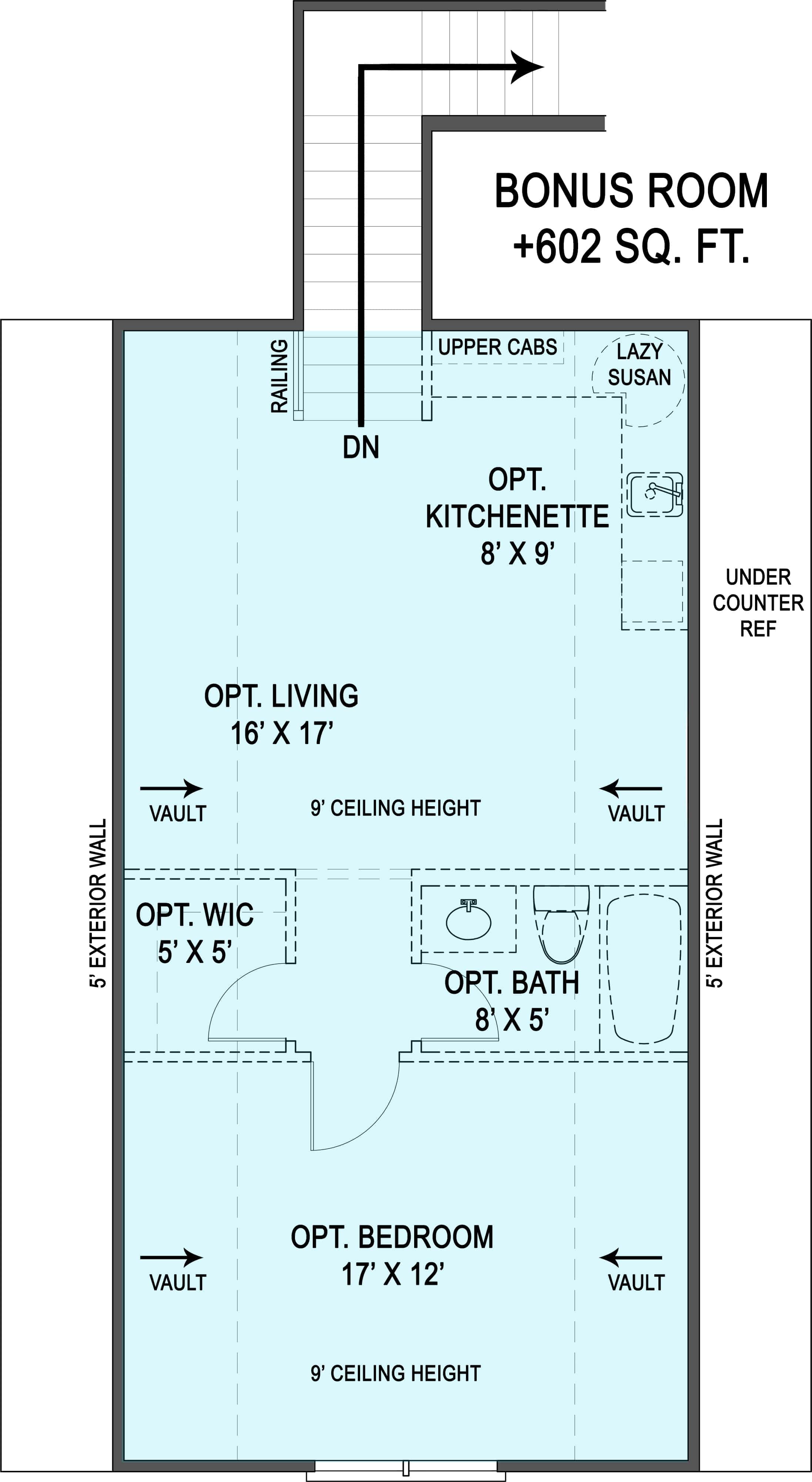 Floor Plan Bonus Room of Ranch Plan #106-1321