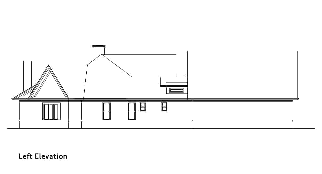 Home Plan Left Elevation of this 3-Bedroom,2474 Sq Ft Plan -106-1321